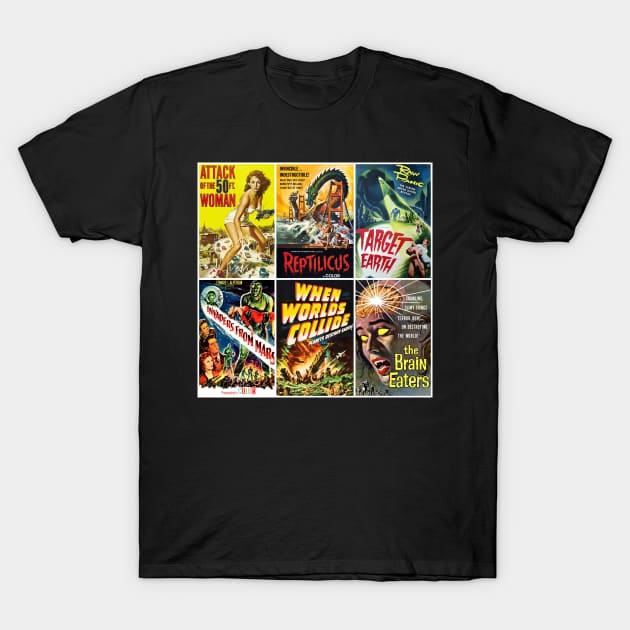 50s Sci-Fi Poster Collection T-Shirt by headrubble